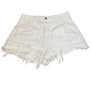 ☀️EUC - Like NEW!! SHEIN Distressed White Shorts Size Small